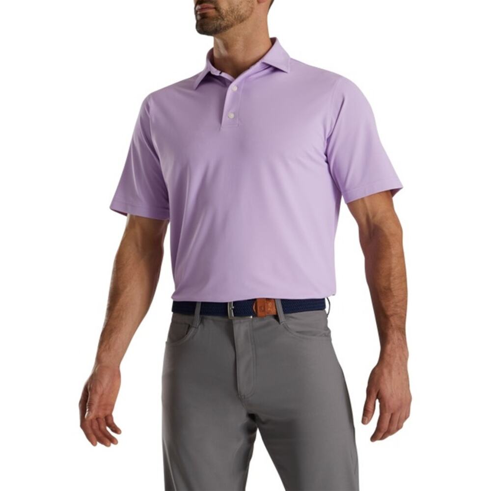 FJ FootJoy Solid Pique Lavender Purple Polo Golf Shirt Size Large New